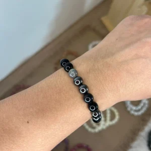 Bracelet labradorite, hématite, œil de tigre